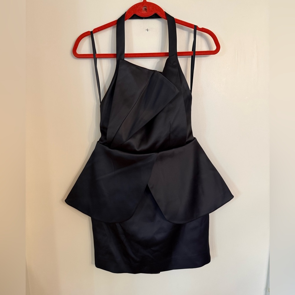 Fame & Partners Bib Front Evening Dress